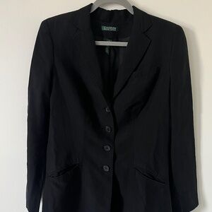 LAUREN Ralph Lauren Women’s Black Silk/Linen Evening Dress Blazer - Size 6
